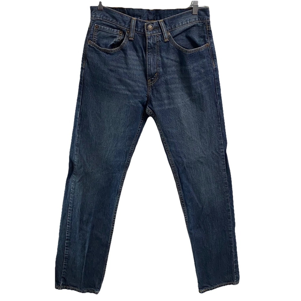 Levi's 505 Regular Fit Men's Straight Leg Blue Denim Stretch Jeans Zip Fly 31x32